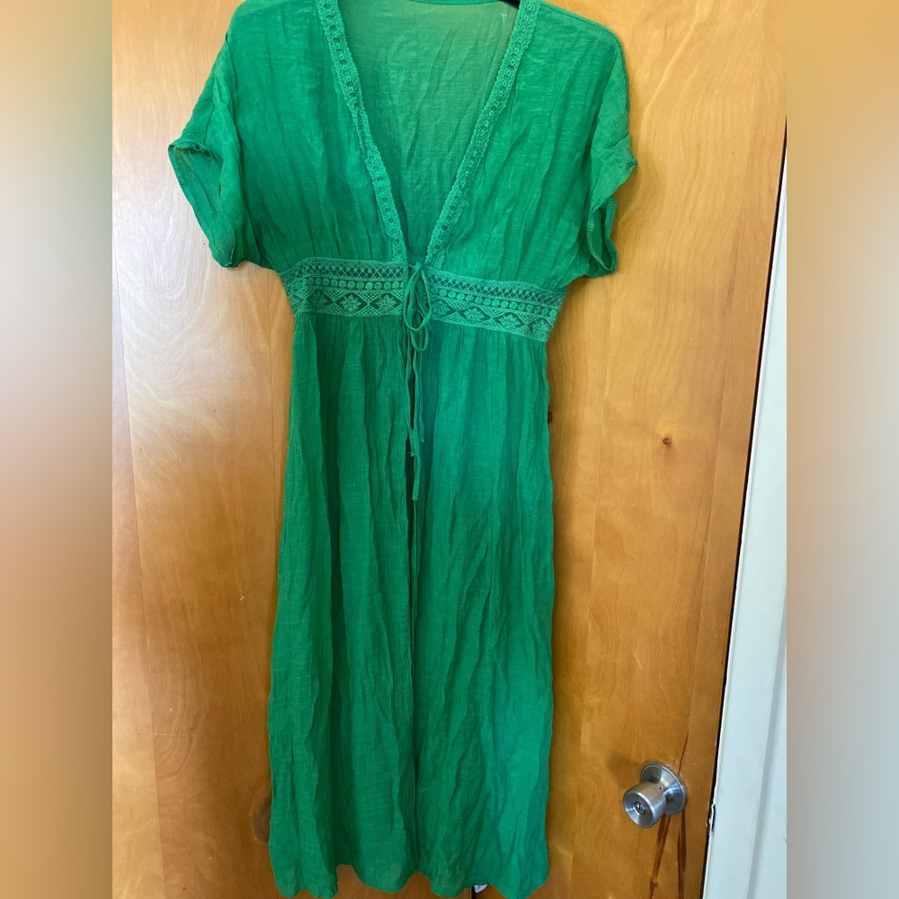 Ladies Green bathing suit cover-up